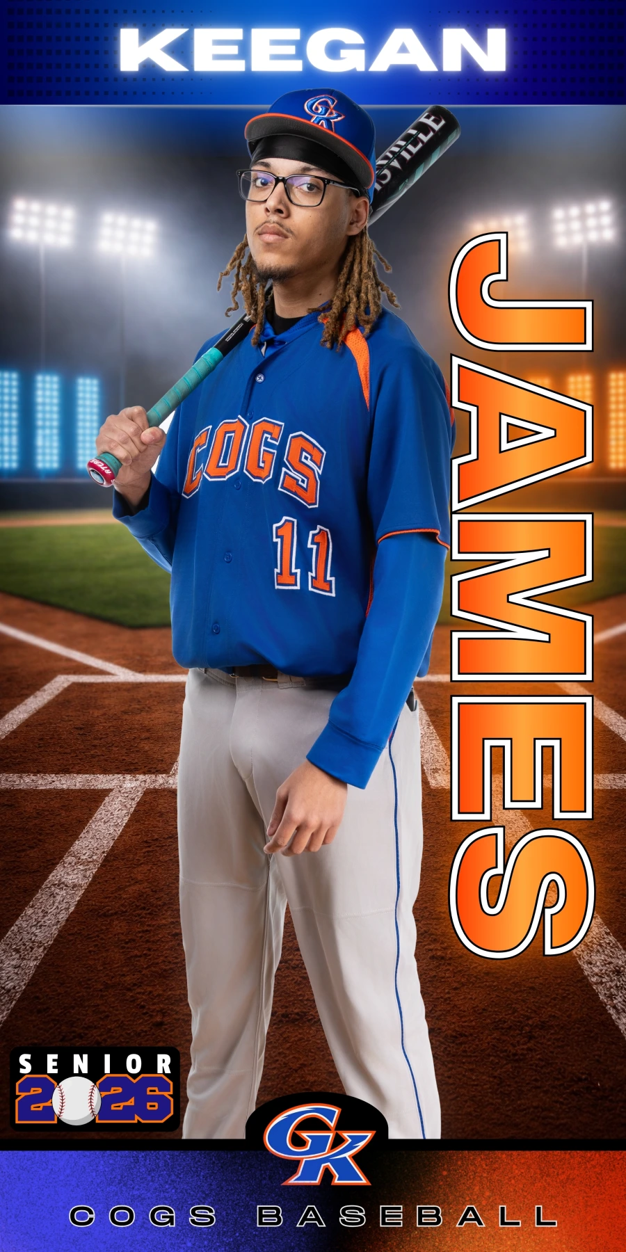Senior Banners photograph titled Baseball Keegan James 2026